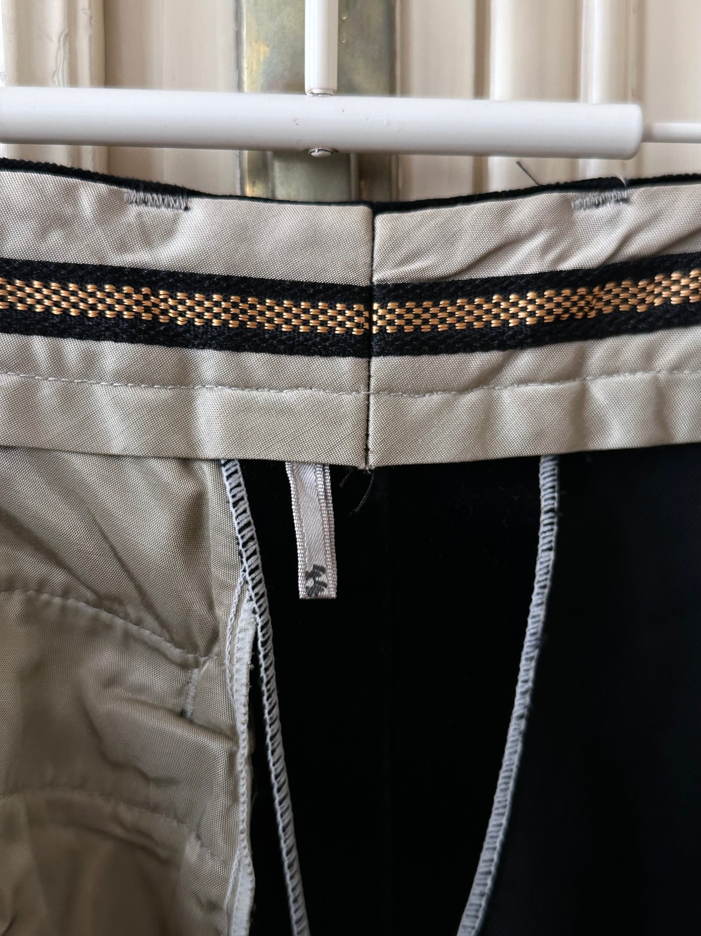 70s Black velvet trousers - w28