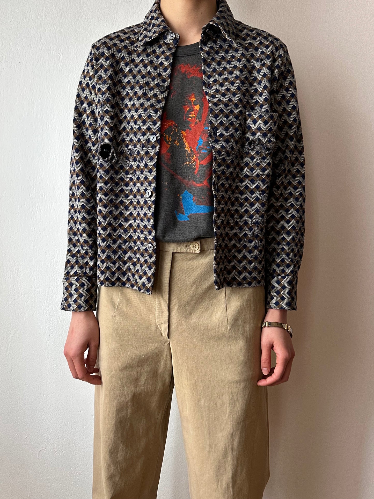 60-70s Boro summer knit jkt.