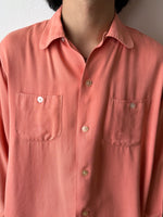 50's Rayon shirt 1950's open collar