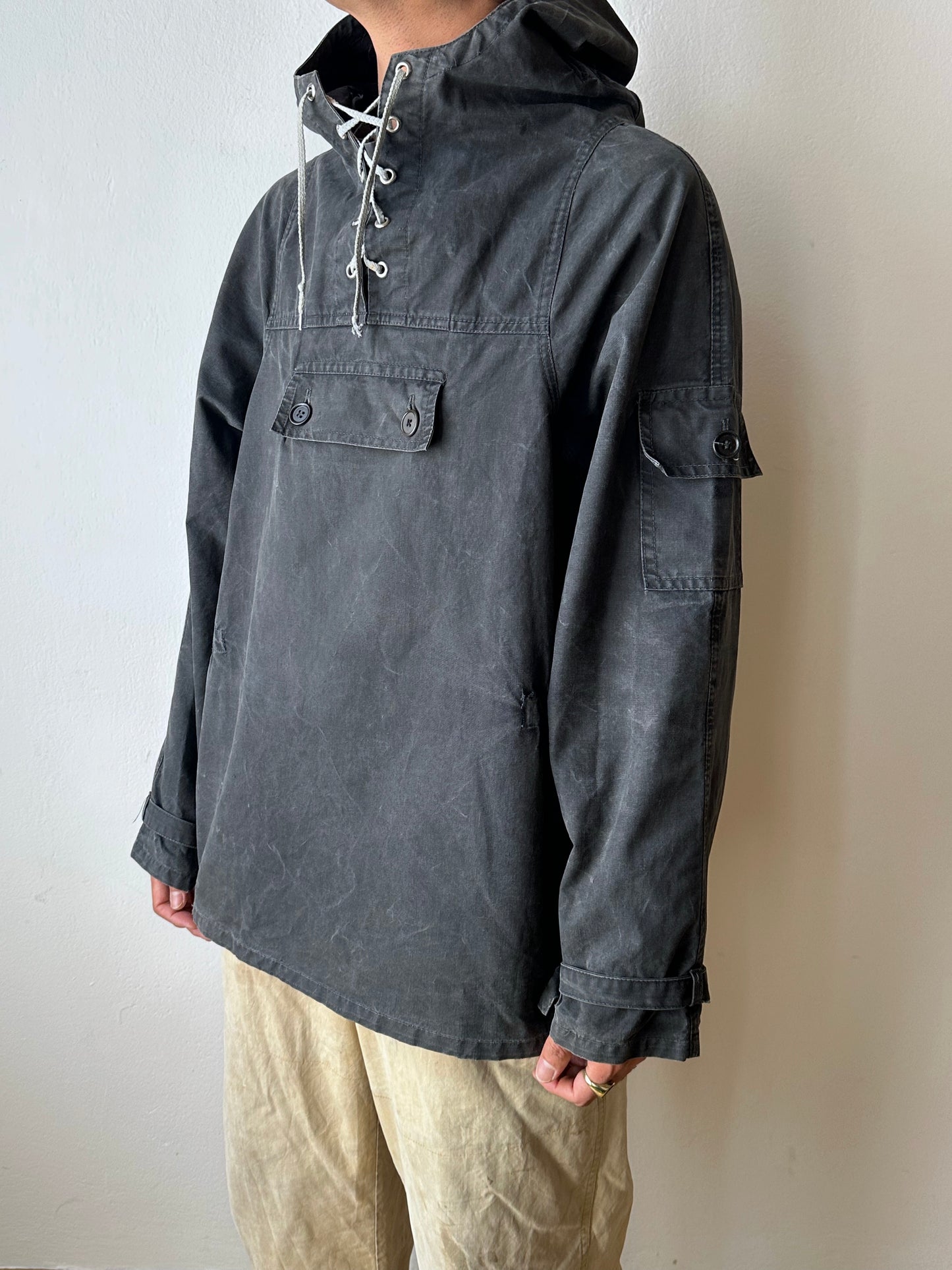 1960s Black cotton smock