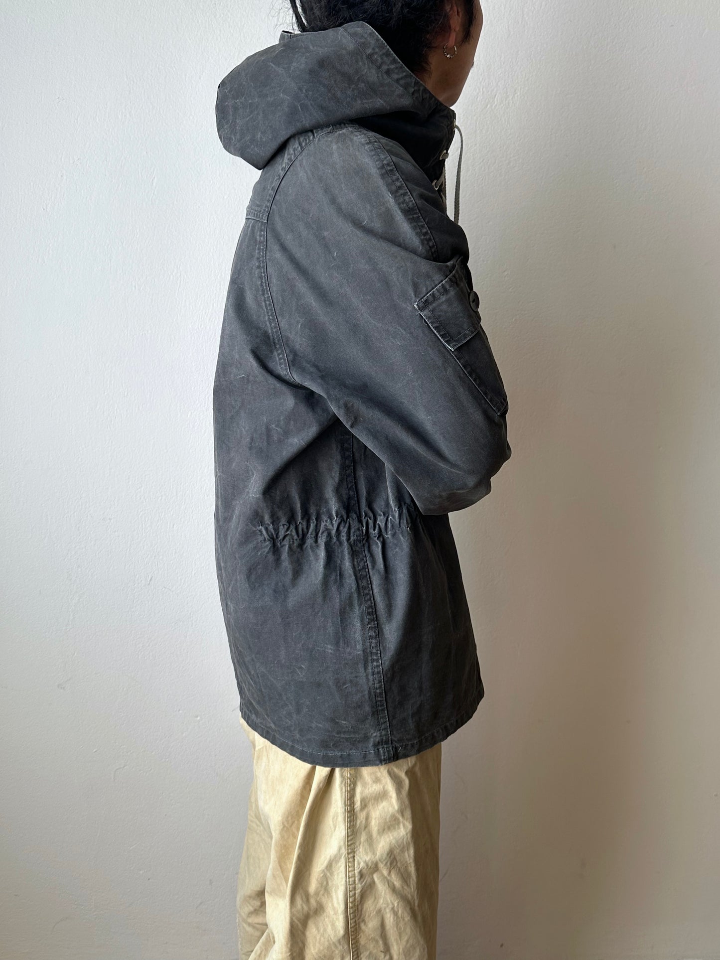 1960s Black cotton smock