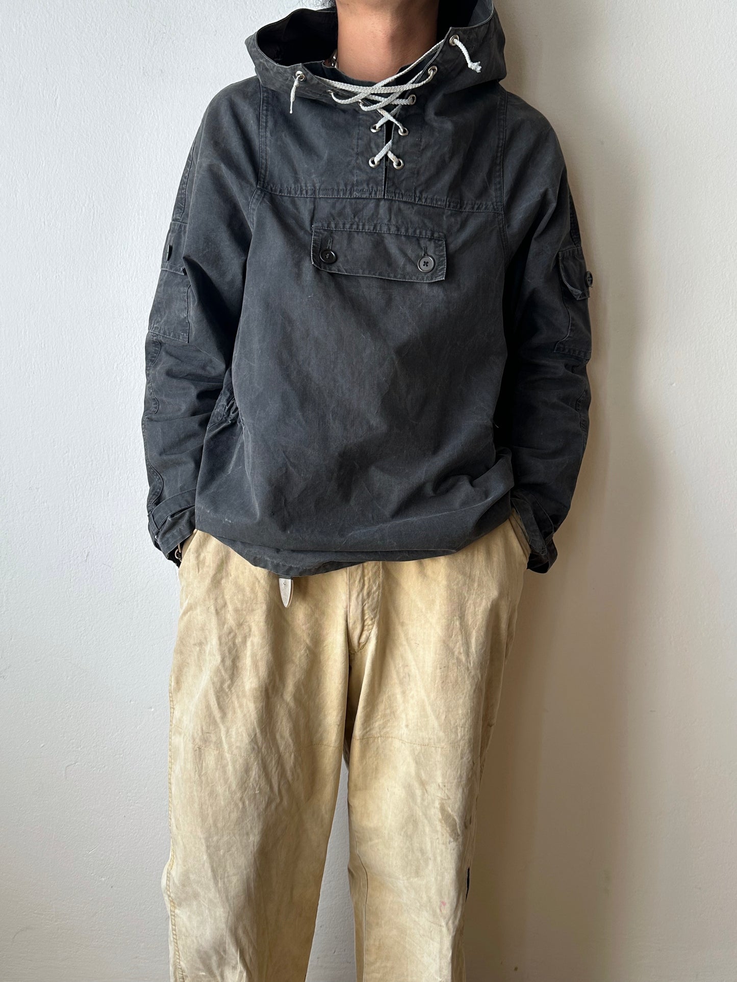 1960s Black cotton smock
