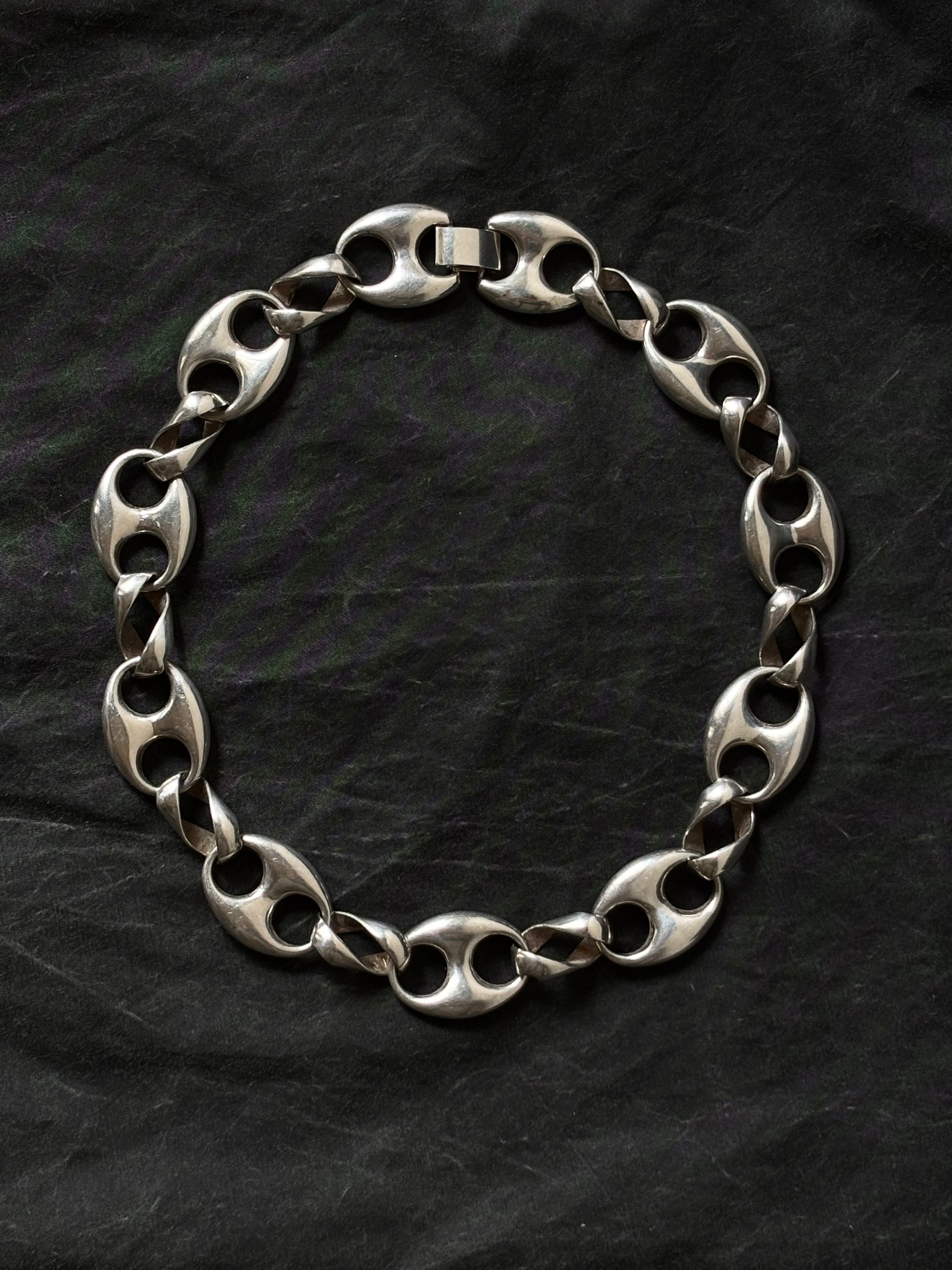 France massilve maliner anchor chain
necklace French big silver metal chrome jewelry 古着屋 ヴィンテージショップ アンティークショップ シルバージュエリー ヴィンテージ フランス チェコ プラハ Czech Prague Praha vintage store antique shop