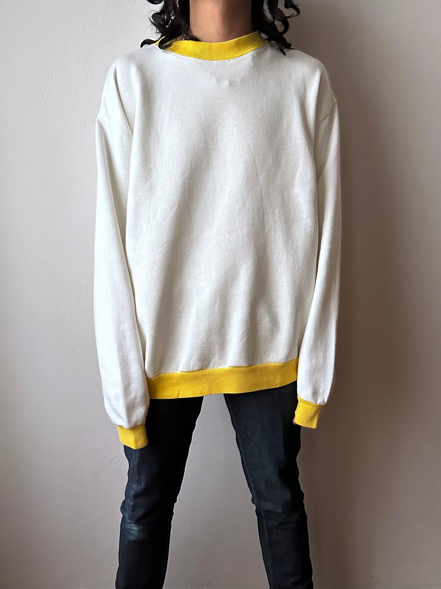 90s 2tone sweat shirt - XL