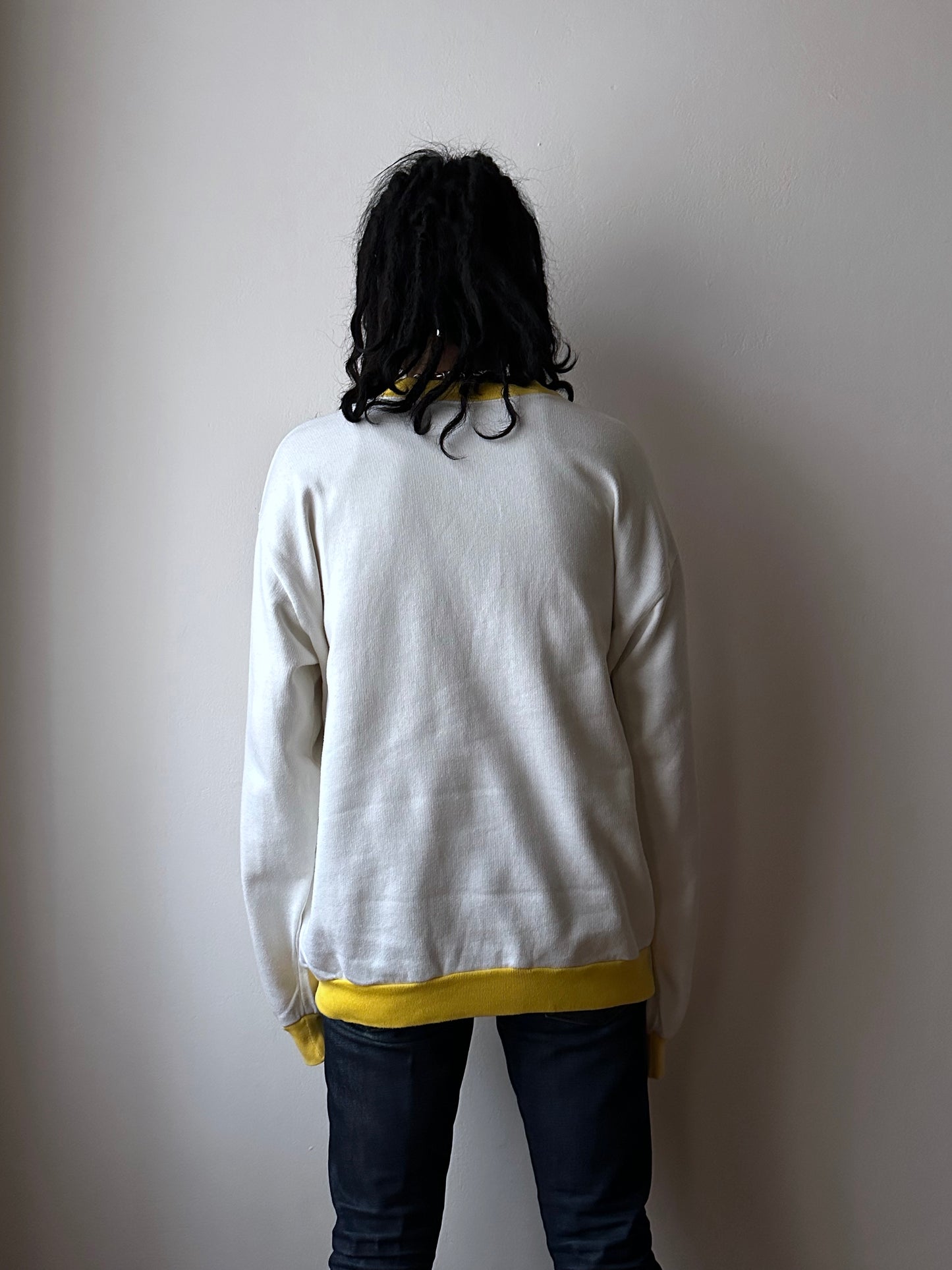 90s 2tone sweat shirt - XL