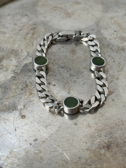 60-70s Franz Scheurle silver nephrite bracelet