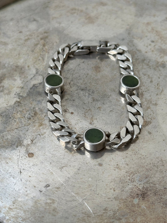 60-70s Franz Scheurle silver nephrite bracelet