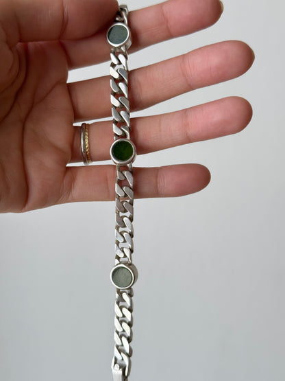 60-70s Franz Scheurle silver nephrite bracelet