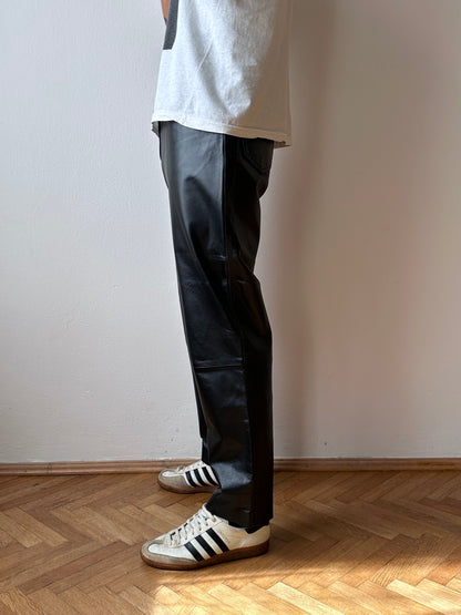 Black leather trousers - w29
