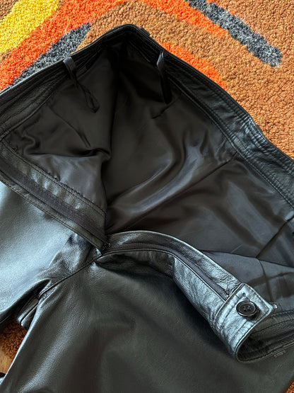 Black leather trousers - w29