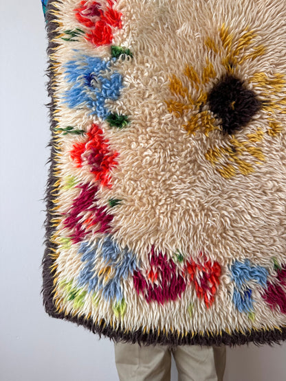 vintage acryl shaggy wall rug