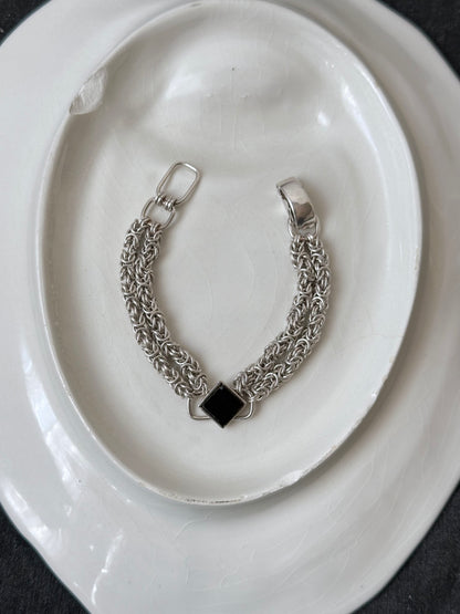 Byzantine Onyx double chain bracelet