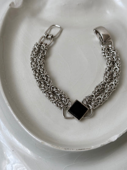 Byzantine Onyx double chain bracelet