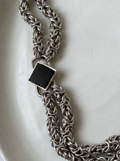 Byzantine Onyx double chain bracelet