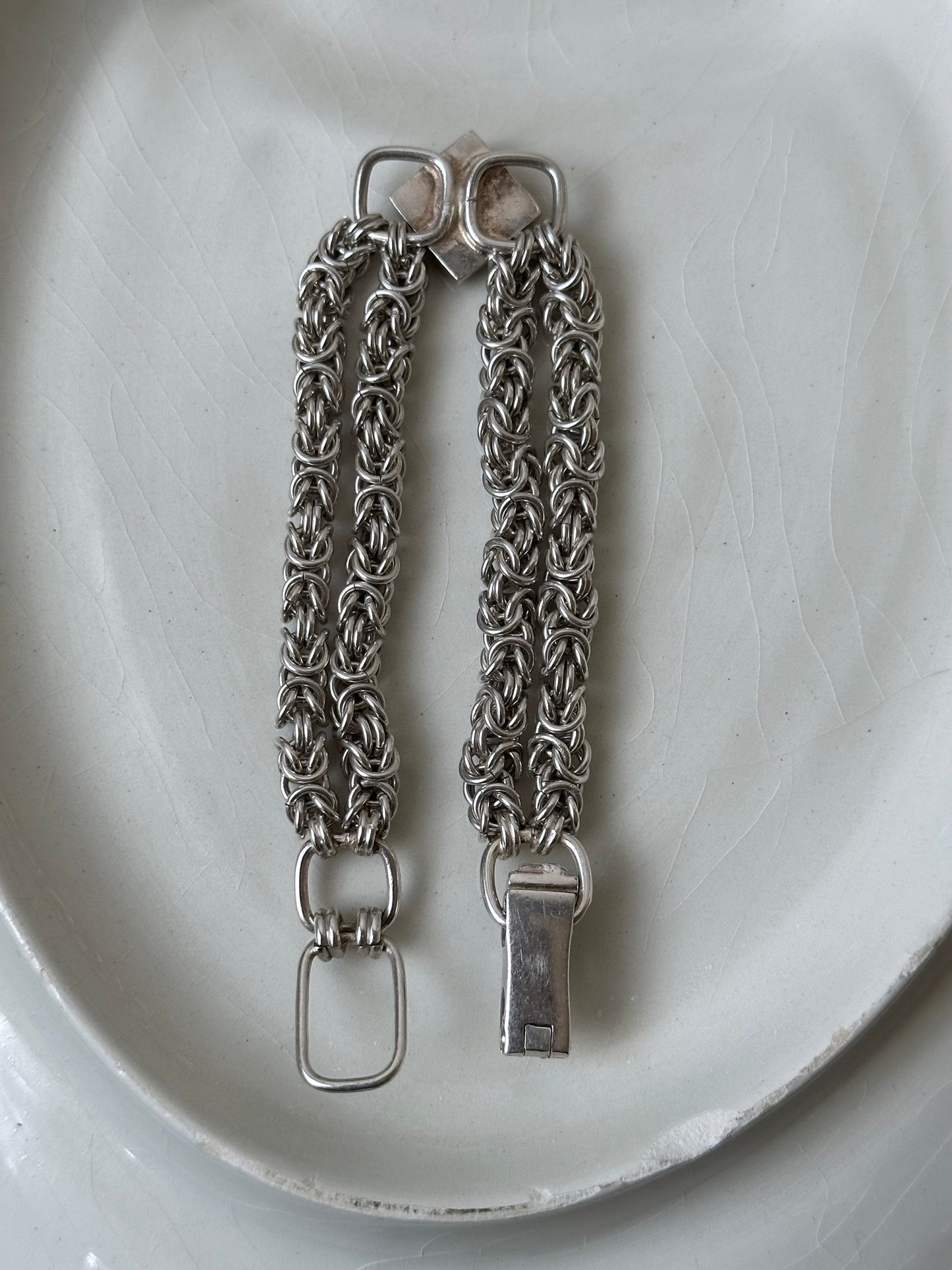 Byzantine Onyx double chain bracelet
