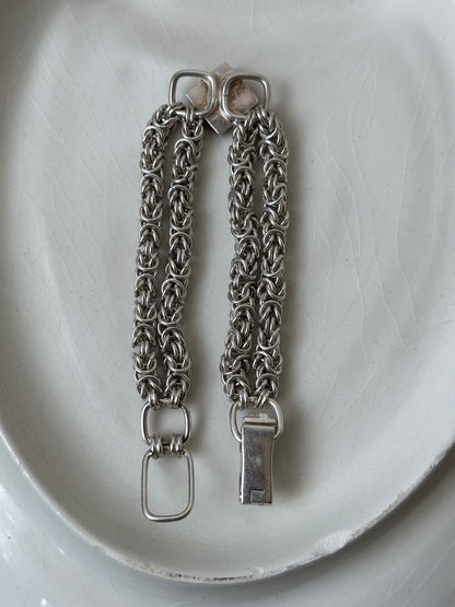 Byzantine Onyx double chain bracelet