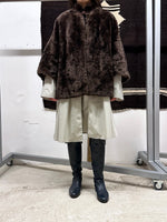 60s handmade real fur warm brown