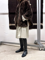 60s handmade real fur warm brown