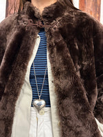 60s handmade real fur warm brown