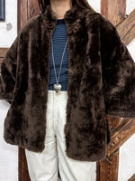 60s handmade real fur warm brown