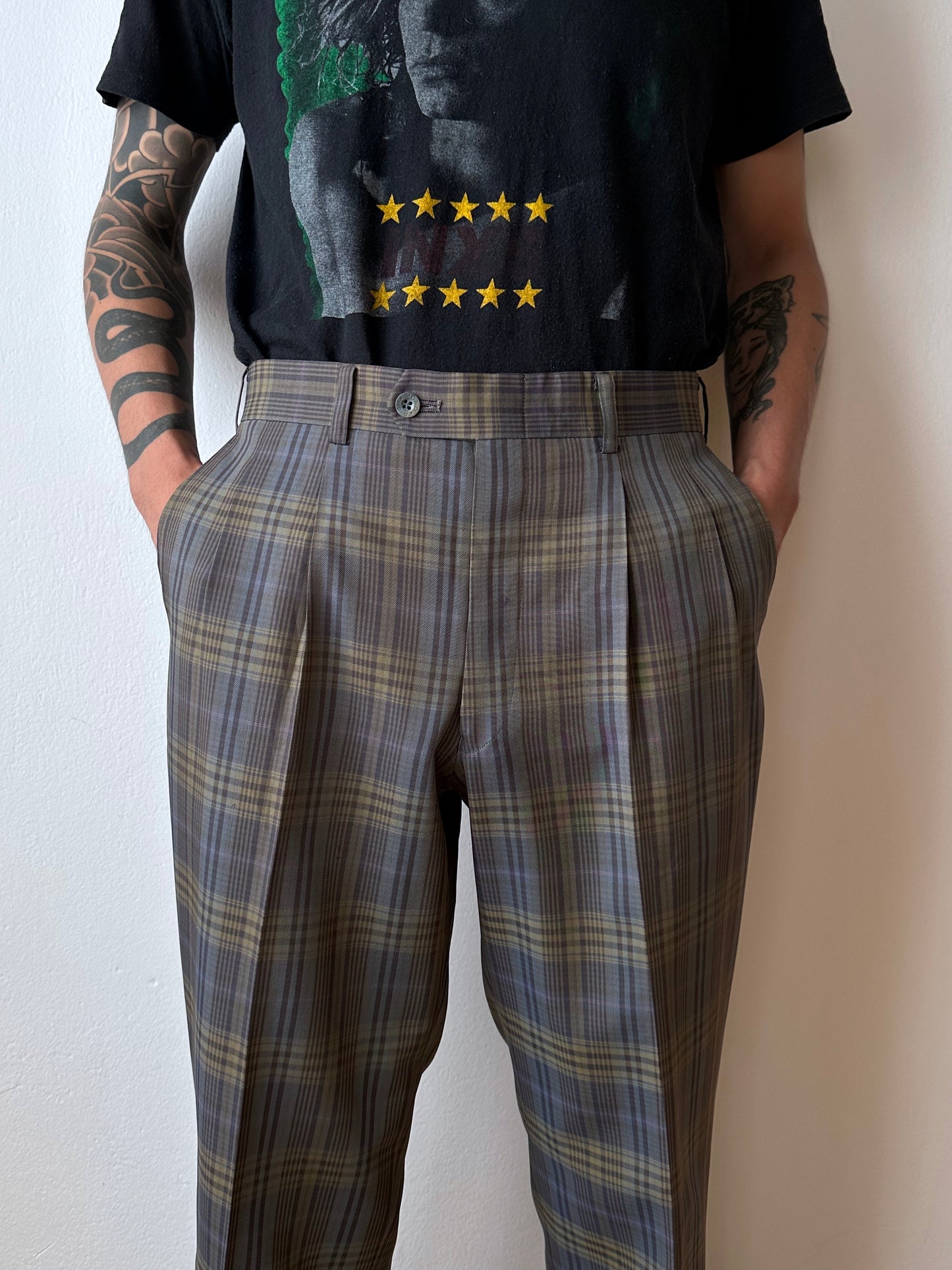 Late 70s-80s Poly trousers - w33