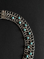 1970's Mexican silver turquoise necklace