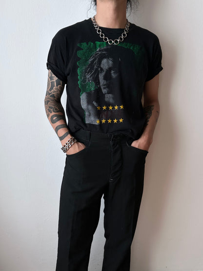 French metal hand graved chain necklace