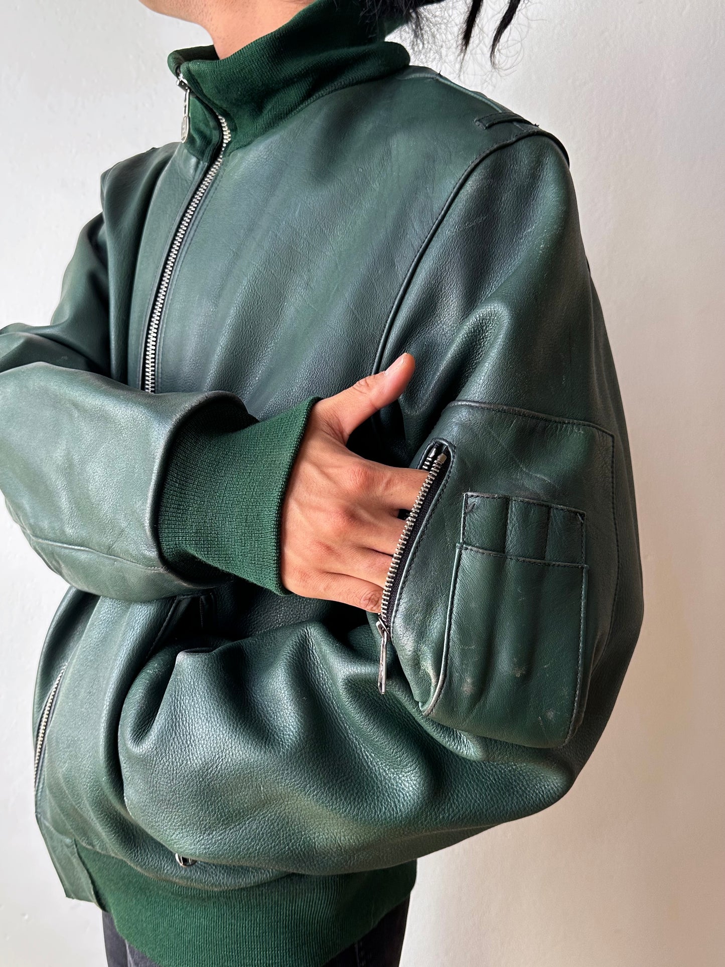 1980s West German Border Guard Leather Jacket