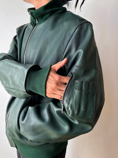 1980s West German Border Guard Leather Jacket