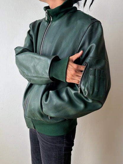 1980s West German Border Guard Leather Jacket
