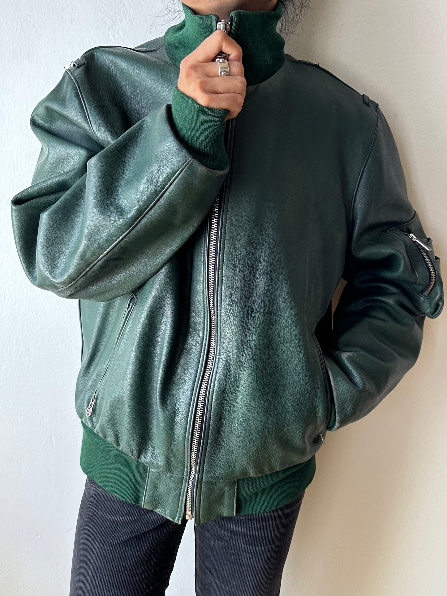 1980s West German Border Guard Leather Jacket