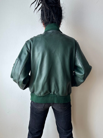1980s West German Border Guard Leather Jacket