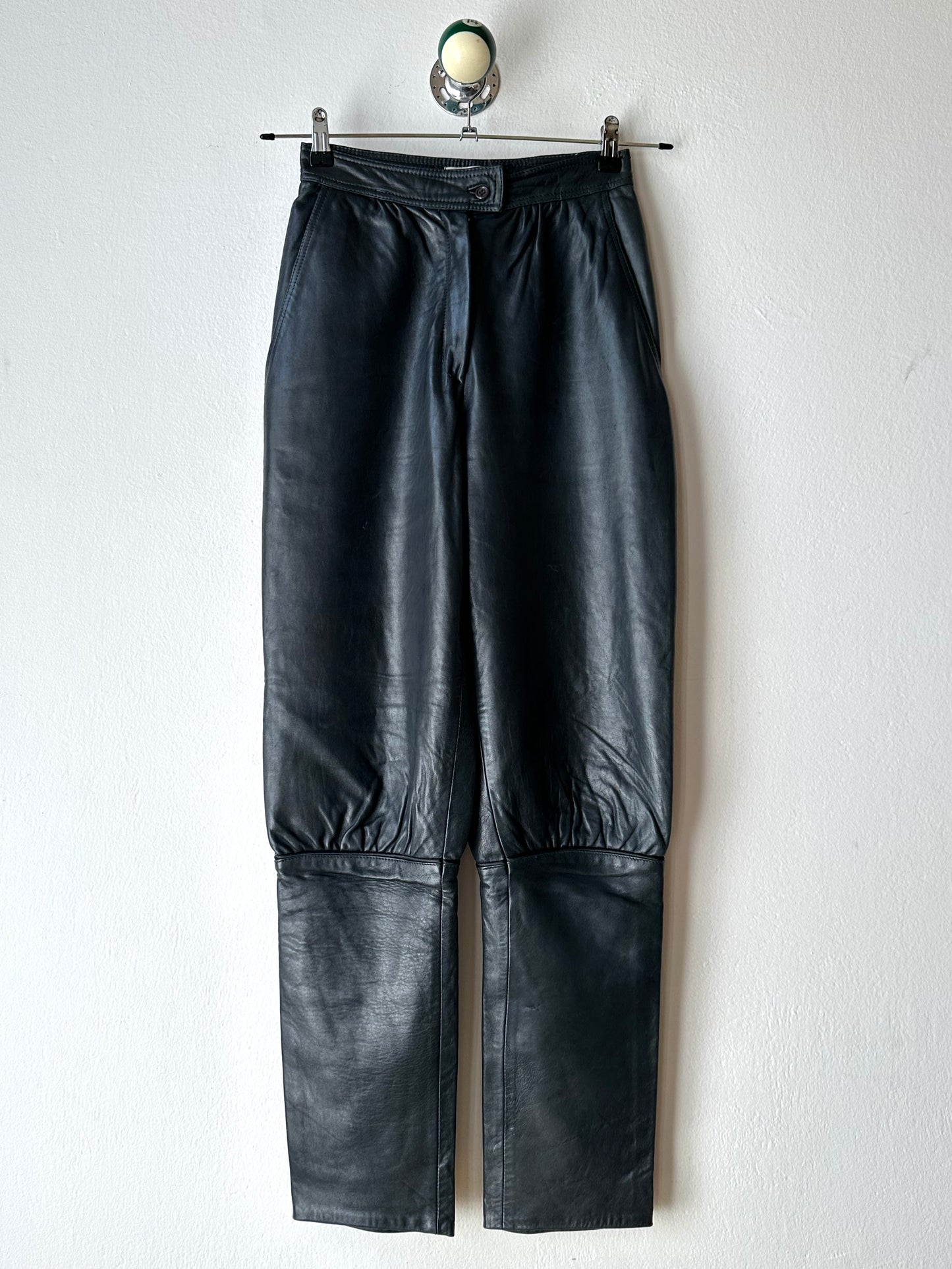 Grey Leather Trousers - w27