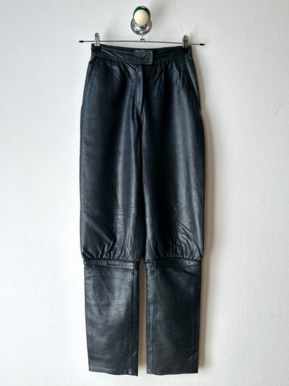 Grey Leather Trousers - w27