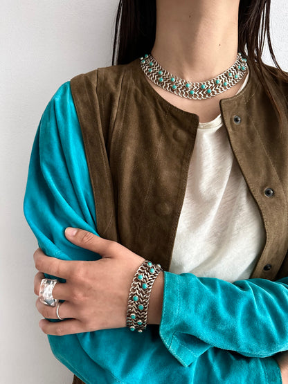 1970's Mexican silver turquoise bracelet