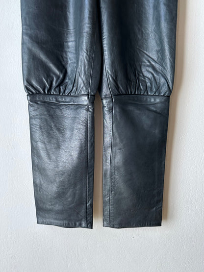 Grey Leather Trousers - w27