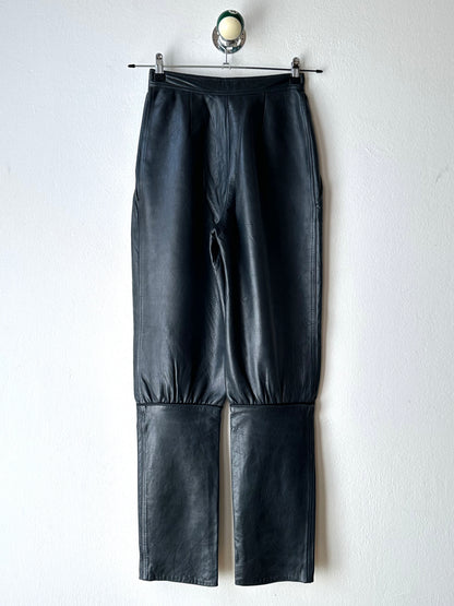 Grey Leather Trousers - w27