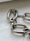 French silver tone metal chain
