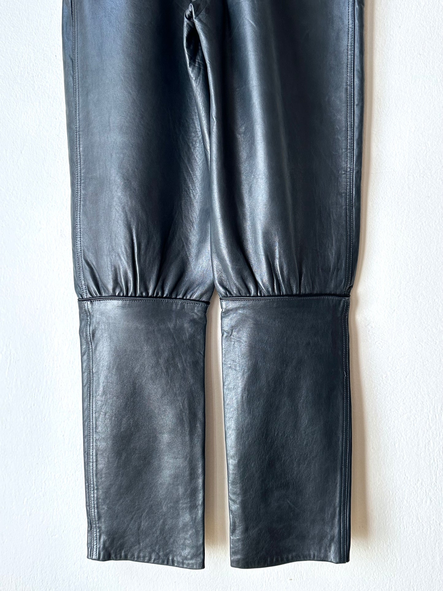Grey Leather Trousers - w27