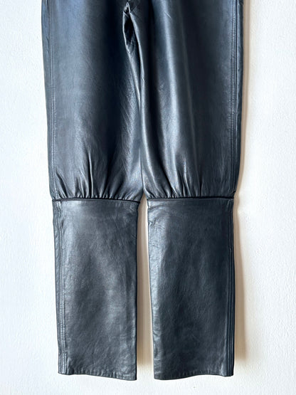 Grey Leather Trousers - w27