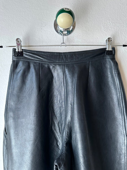 Grey Leather Trousers - w27
