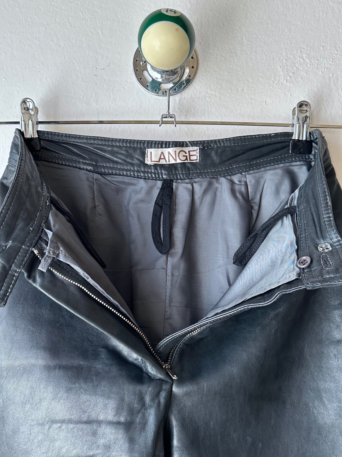 Grey Leather Trousers - w27