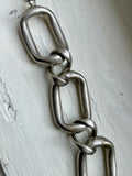 French silver tone metal chain