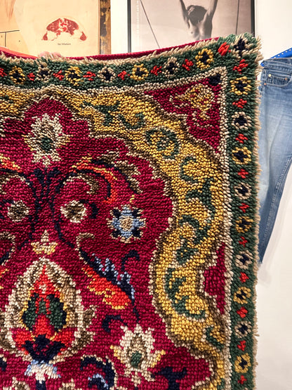 Vintage big pile rug with tassel