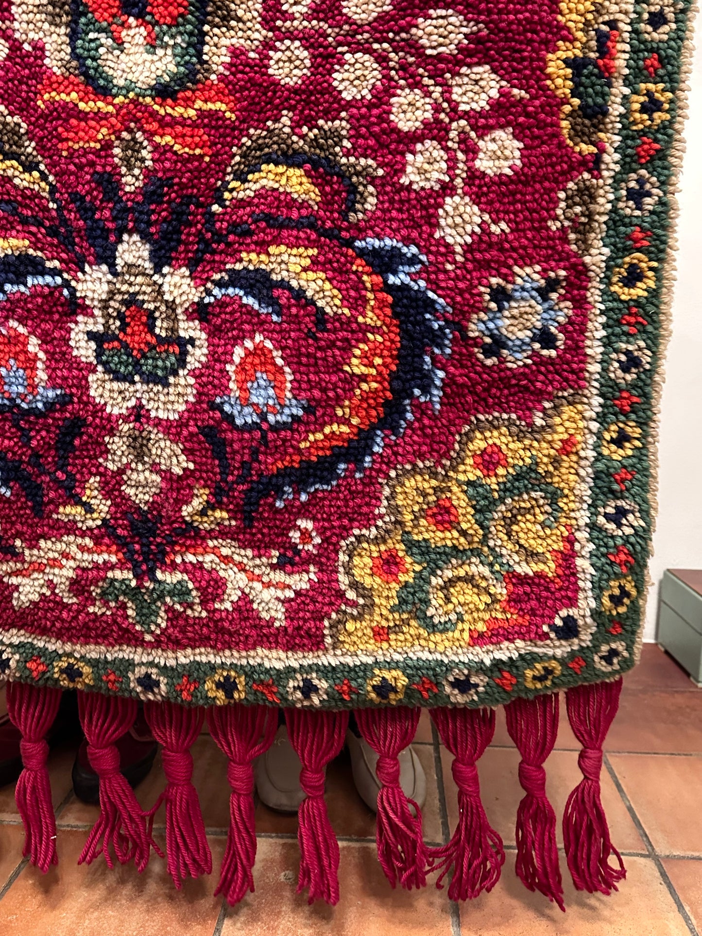 Vintage big pile rug with tassel