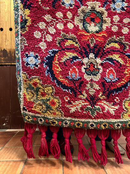 Vintage big pile rug with tassel