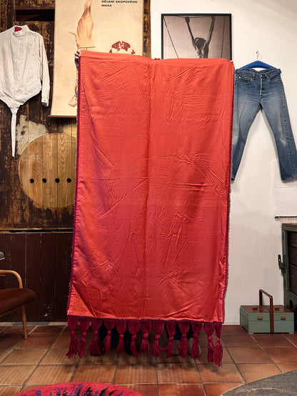 Vintage big pile rug with tassel