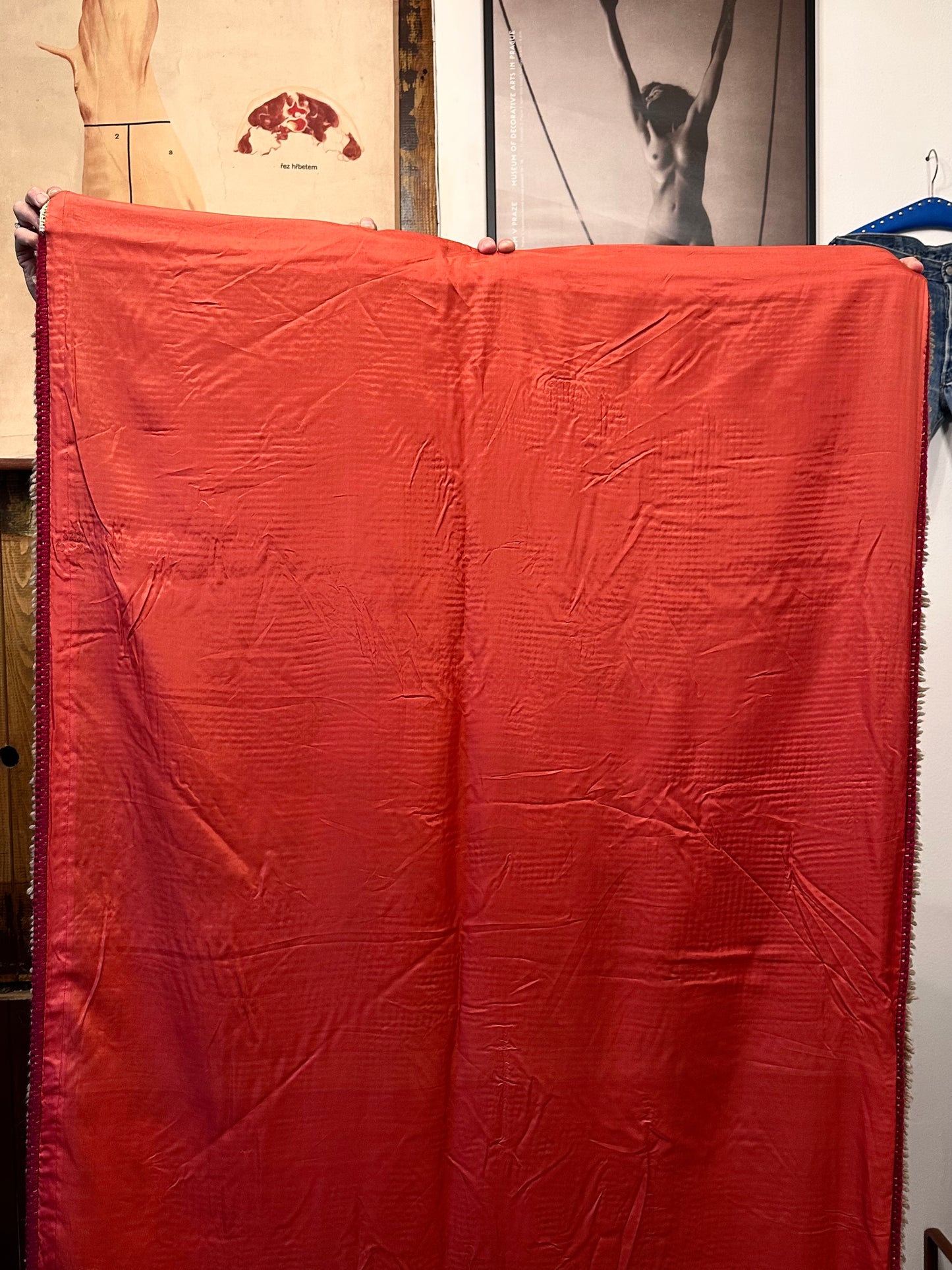 Vintage big pile rug with tassel