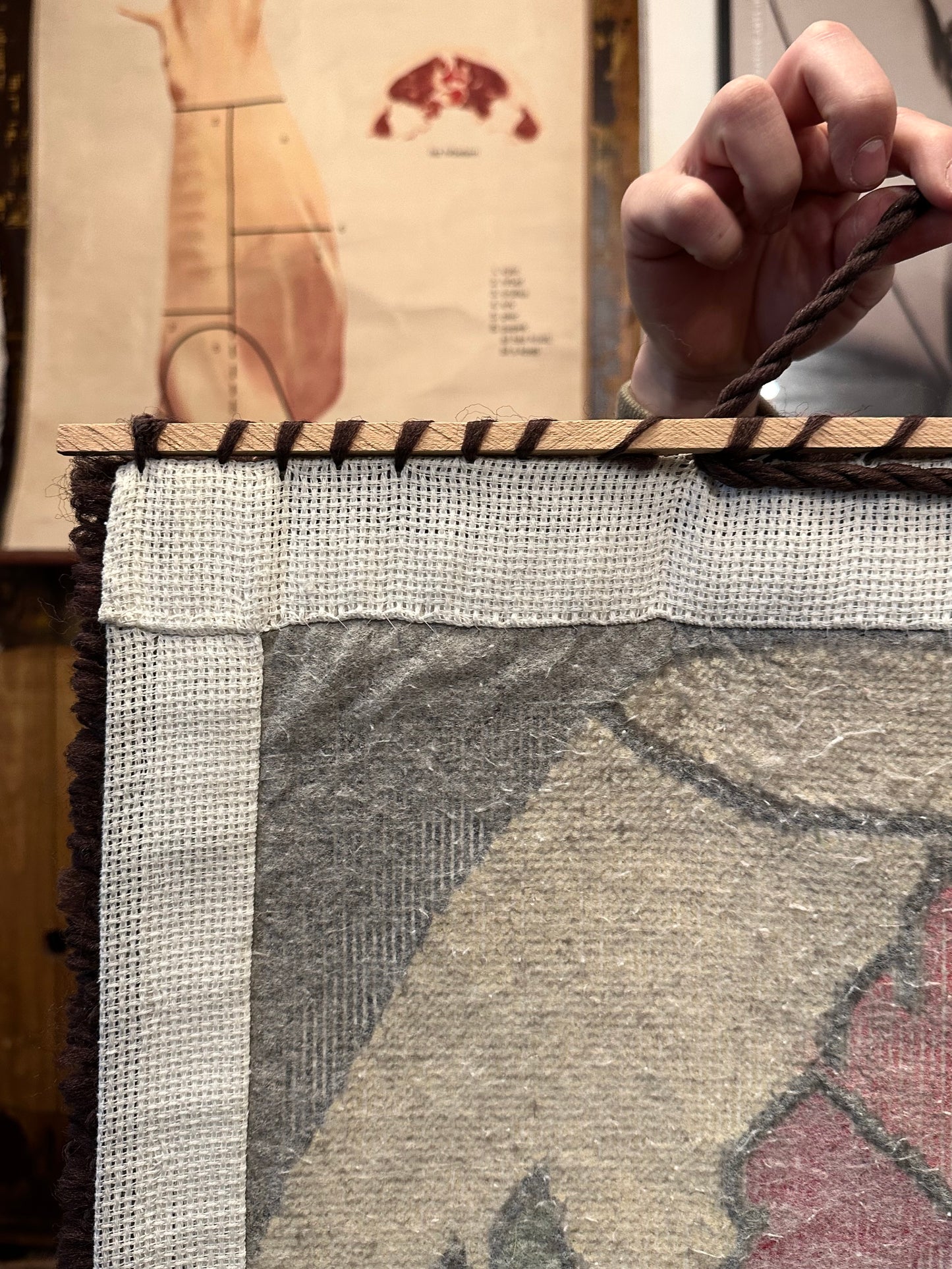 Vintage pile wall tapestry