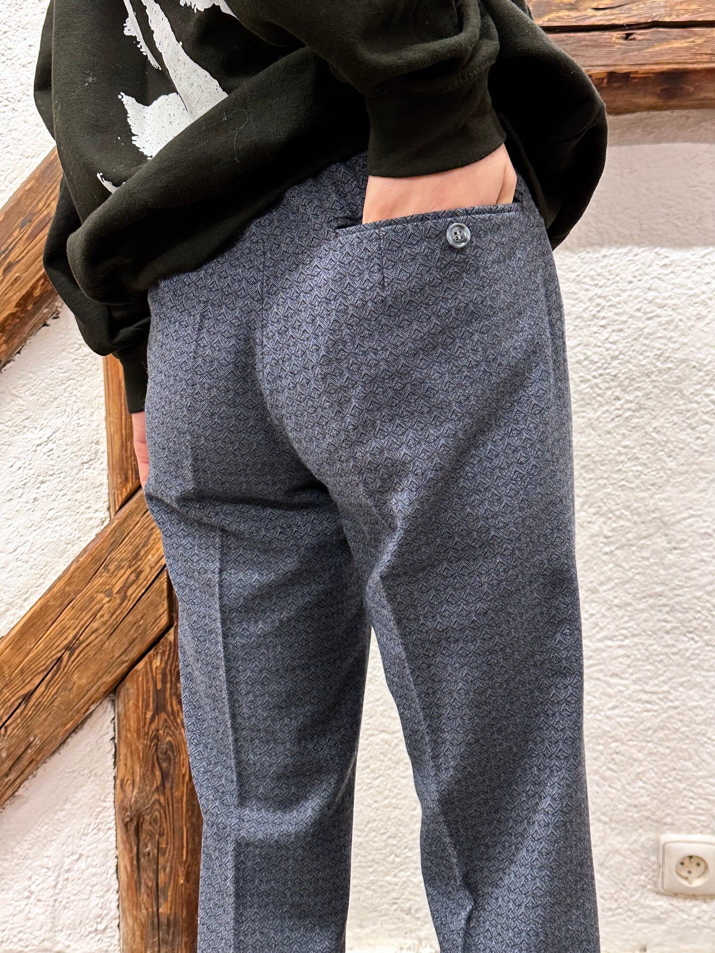 70s wool poly woven trouser